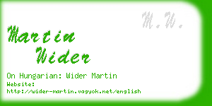 martin wider business card